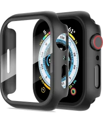 Rosso Apple Watch 45MM Tempered Glass Screen Protector met Hoesje Zwart