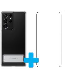 Origineel Samsung Galaxy S21 Ultra Standing Cover met Tempered Glass