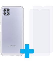 Origineel Samsung Galaxy A22 Soft Clear Cover met Rosso Display Folies
