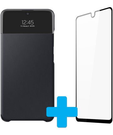 Origineel Samsung Galaxy A32 4G Hoesje S-View Wallet Cover Zwart Hoesjes