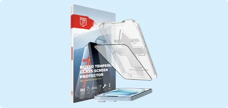 Rosso Apple iPhone 16 Tempered Glass met Installatietray