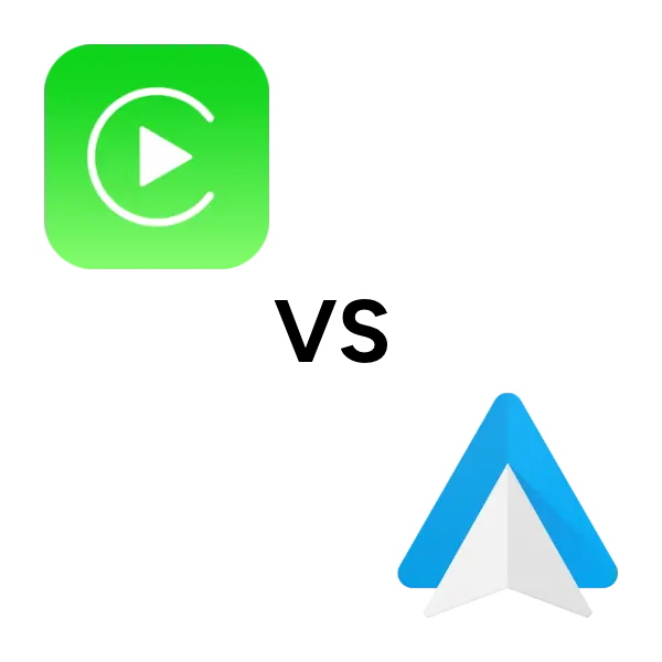 Een afbeelding waarop een CarPlay vs Android Auto vergelijking te zien is