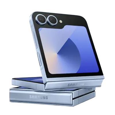 Een afbeelding waarop een Samsung foldable toestel wordt vertoond