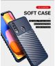 Samsung Galaxy A20s Hoesje Twill Thunder Texture Back Cover Zwart