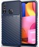 Samsung Galaxy A20s Hoesje Twill Thunder Texture Back Cover Blauw