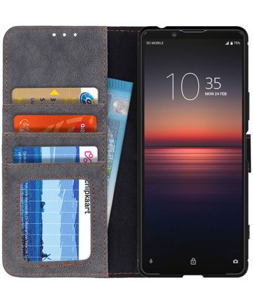 Samsung Galaxy A20s Hoesje Retro Wallet Book Case Zwart Hoesjes