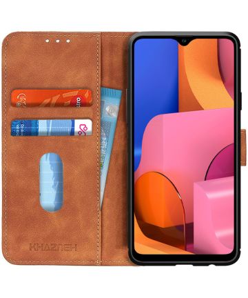Samsung Galaxy A20s Hoesje Retro Wallet Book Case Bruin Hoesjes