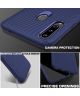 Samsung Galaxy A20s Hoesje Twill Slim Textuur Back Cover Blauw