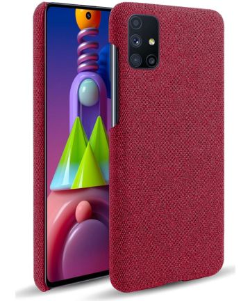 Samsung Galaxy M51 Stof Hard Back Cover Rood Hoesjes