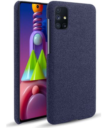 Samsung Galaxy M51 Stof Hard Back Cover Blauw Hoesjes