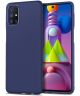 Samsung Galaxy M51 Hoesje Twill Textuur Back Cover Blauw