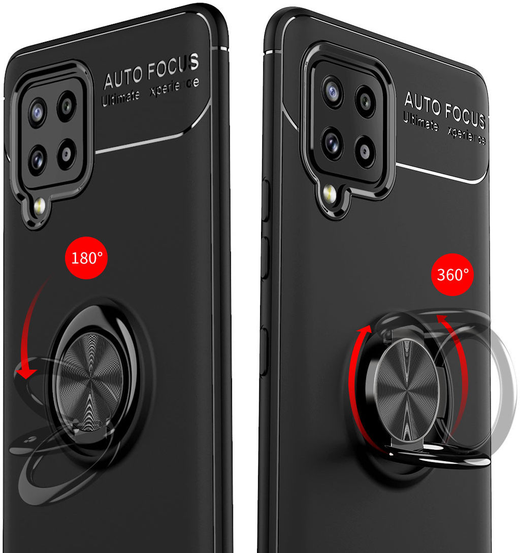 Samsung Galaxy A42 Hoesje met Ring Magneet Kickstand Zwart afbeelding 4