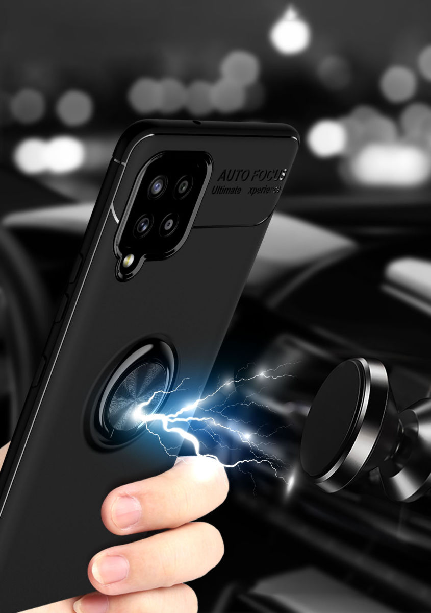 Samsung Galaxy A42 Hoesje met Ring Magneet Kickstand Zwart afbeelding 7