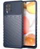 Samsung Galaxy A42 Twill Thunder Texture Back Cover Donker Blauw