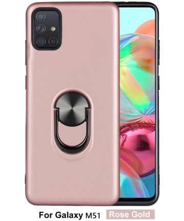 Samsung Galaxy M51 Modern Hoesje met Kickstand Roze Goud Hoesjes