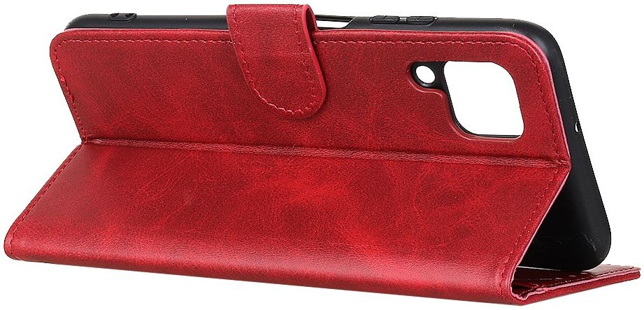 Samsung Galaxy A12 Hoesje Wallet Stand Kunst Leer Rood afbeelding 6