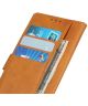 Samsung Galaxy A12 Hoesje Wallet Stand Kunst Leer Bruin
