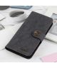 Samsung Galaxy A12 Hoesje Portemonnee met Drukknoop Sluiting Zwart