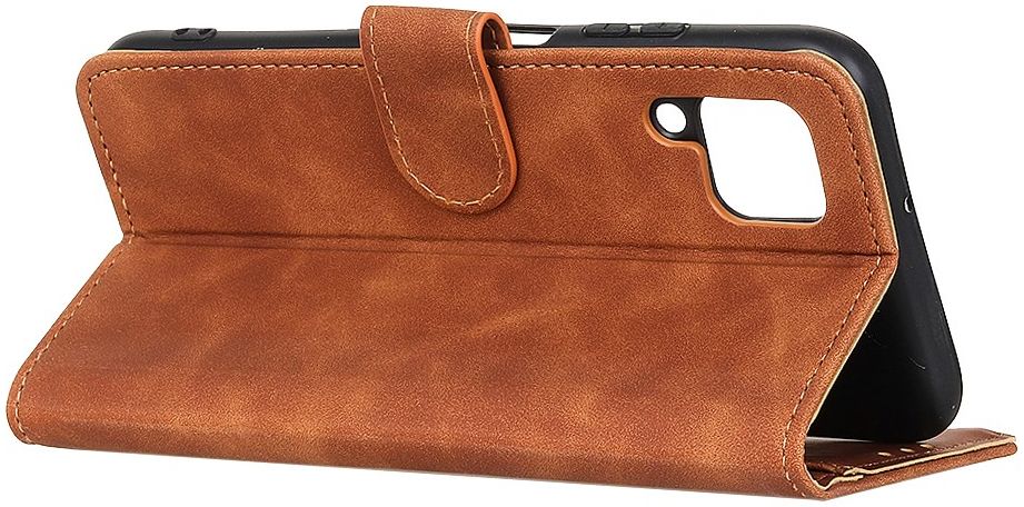 Samsung Galaxy A12 Vintage Book Case Hoesje Wallet Bruin afbeelding 5