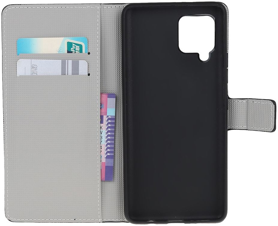 Samsung Galaxy A12 Portemonnee Hoesje Vlinder Print afbeelding 2
