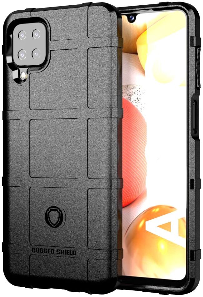 Samsung Galaxy A12 Hoesje Shock Proof Rugged Shield Zwart afbeelding 1