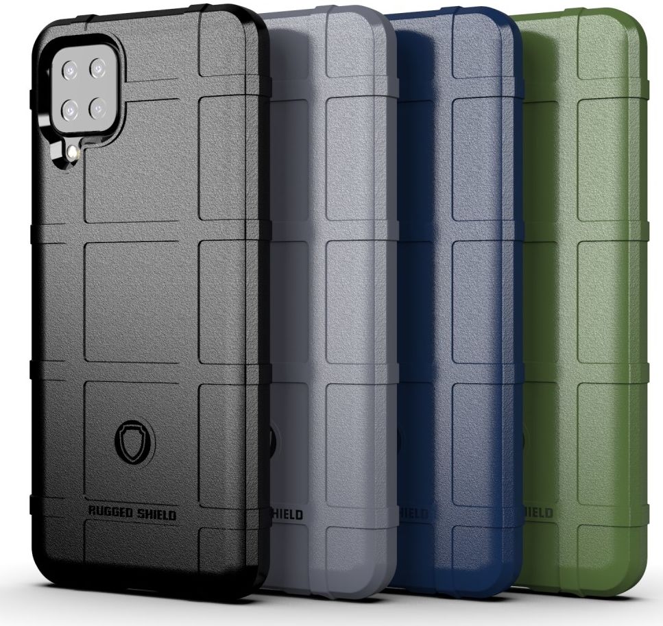 Samsung Galaxy A12 Hoesje Shock Proof Rugged Shield Zwart afbeelding 3
