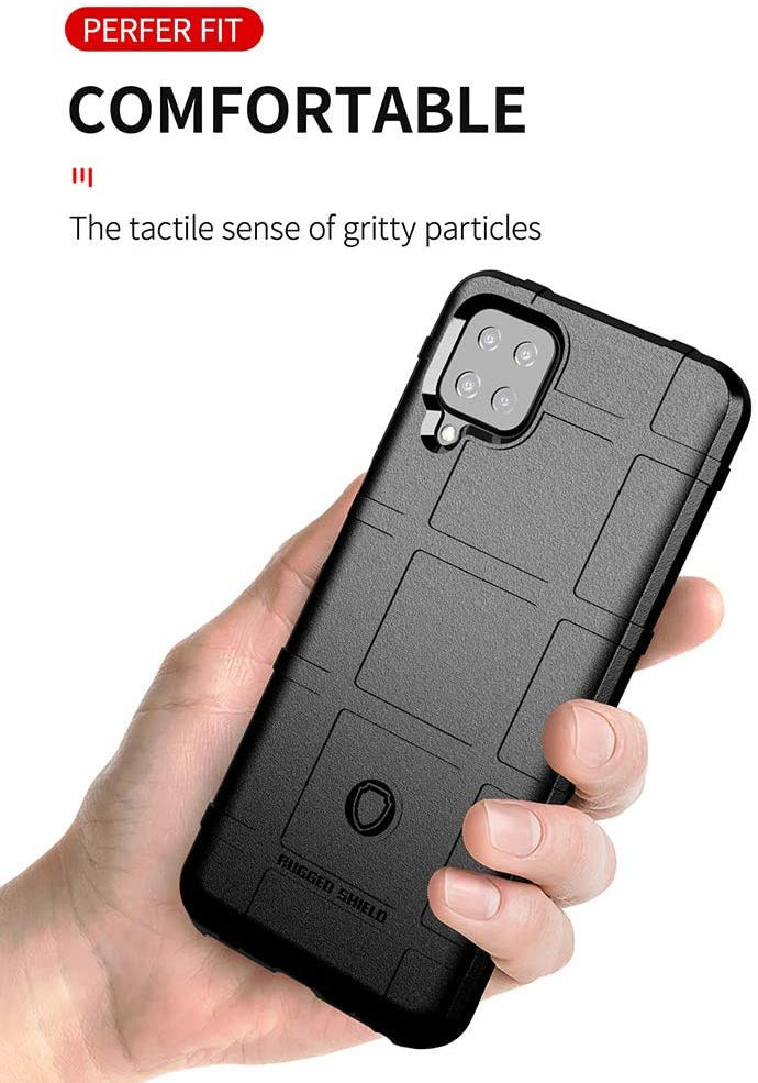 Samsung Galaxy A12 Hoesje Shock Proof Rugged Shield Zwart afbeelding 2