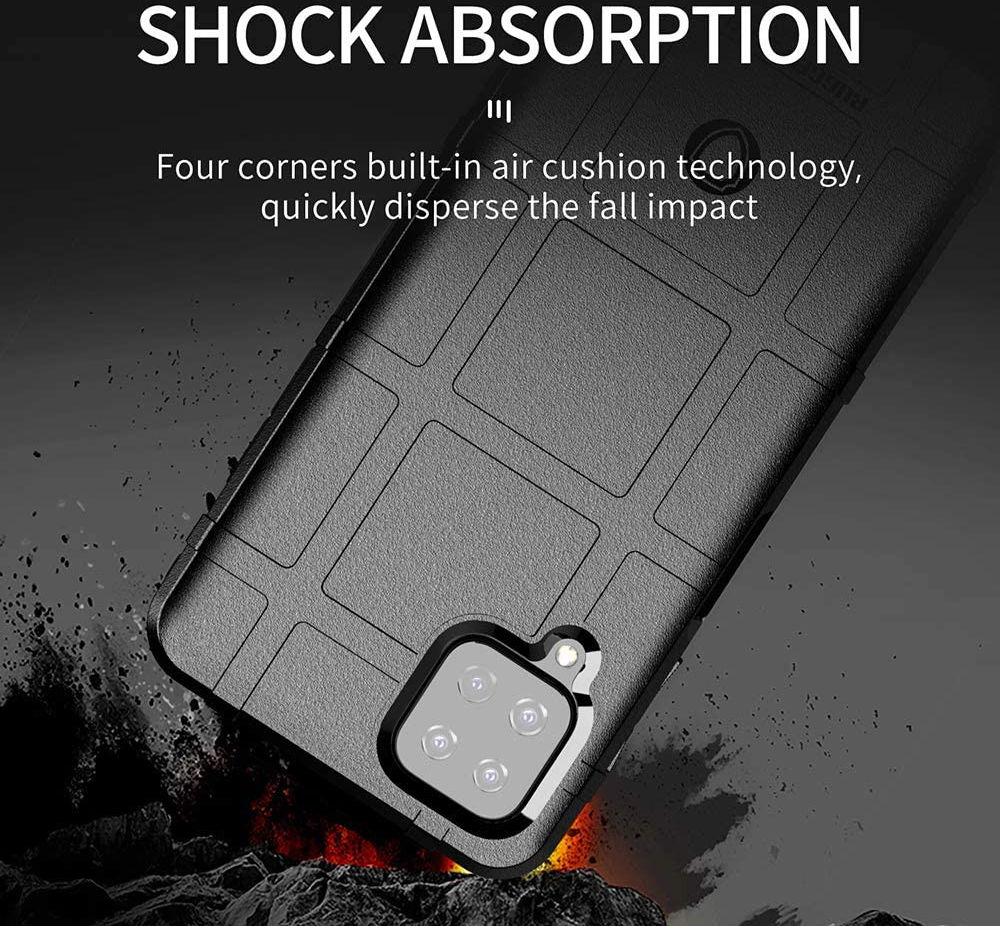 Samsung Galaxy A12 Hoesje Shock Proof Rugged Shield Zwart afbeelding 6