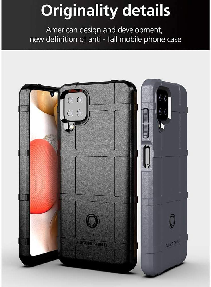 Samsung Galaxy A12 Hoesje Shock Proof Rugged Shield Zwart afbeelding 7