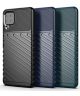 Samsung Galaxy M12 / A12 Twill Thunder Texture Back Cover Zwart