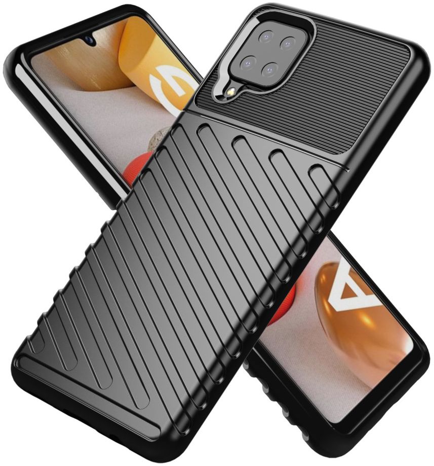 Samsung Galaxy M12 / A12 Twill Thunder Texture Back Cover Zwart ...