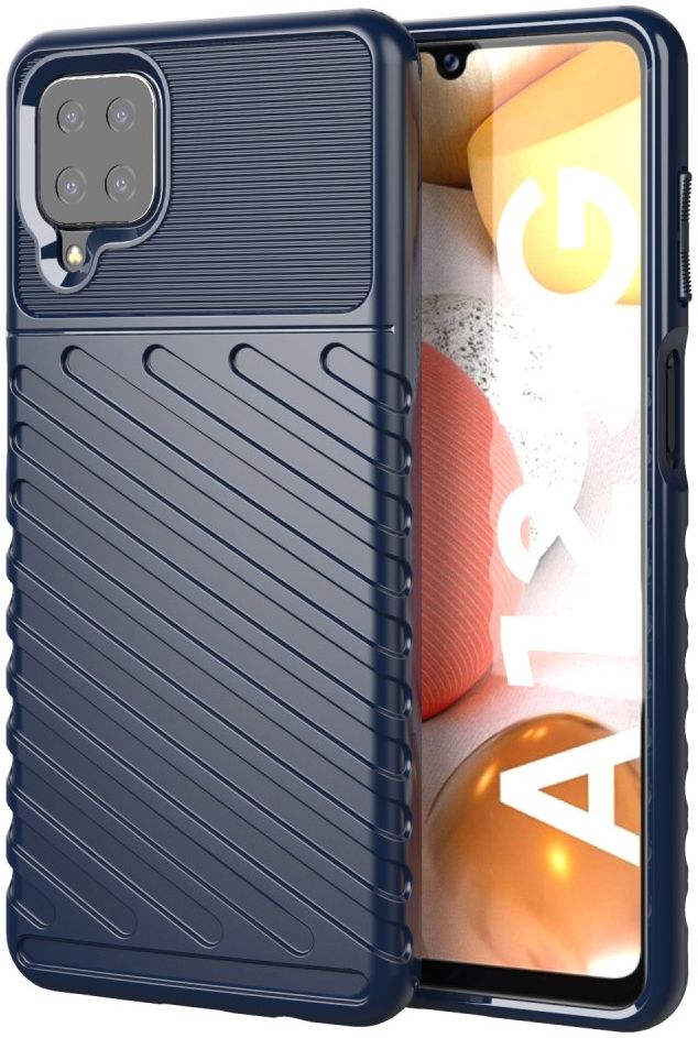 Samsung Galaxy M12 / A12 Twill Thunder Texture Back Cover Blauw afbeelding 1