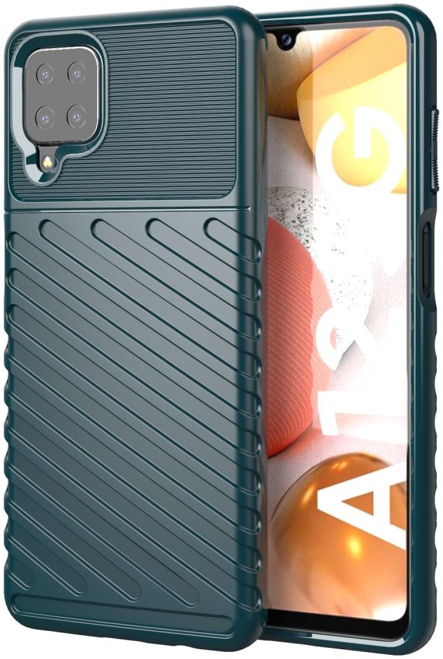 Samsung Galaxy M12 / A12 Twill Thunder Texture Back Cover Groen afbeelding 1