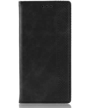 Sony Xperia 5 II Hoesje Retro Portemonnee Book Case Zwart Hoesjes