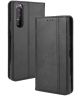 Sony Xperia 5 II Hoesje Retro Portemonnee Book Case Zwart