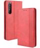 Sony Xperia 5 II Hoesje Retro Portemonnee Book Case Rood