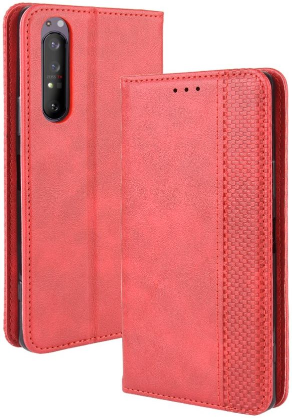 Sony Xperia 5 II Hoesje Retro Portemonnee Book Case Rood afbeelding 3