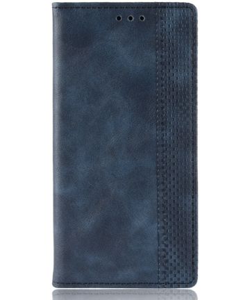 Sony Xperia 5 II Hoesje Retro Portemonnee Book Case Blauw Hoesjes