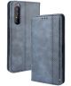 Sony Xperia 5 II Hoesje Retro Portemonnee Book Case Blauw