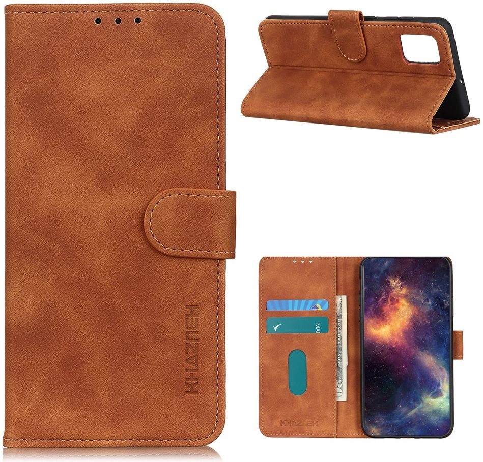 LG K42 Vintage Book Case Hoesje Wallet Bruin afbeelding 2