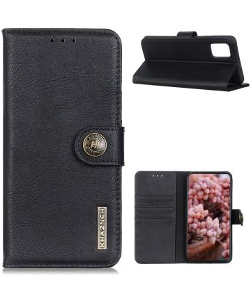 LG K42 Hoesje Retro Wallet Book Case Zwart Hoesjes