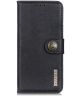 LG K42 Hoesje Retro Wallet Book Case Zwart