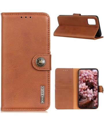 LG K42 Hoesje Retro Wallet Book Case Bruin Hoesjes