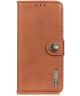 LG K42 Hoesje Retro Wallet Book Case Bruin