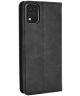 LG K42 Hoesje Retro Portemonnee Book Case Zwart