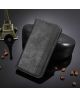 LG K42 Hoesje Retro Portemonnee Book Case Zwart