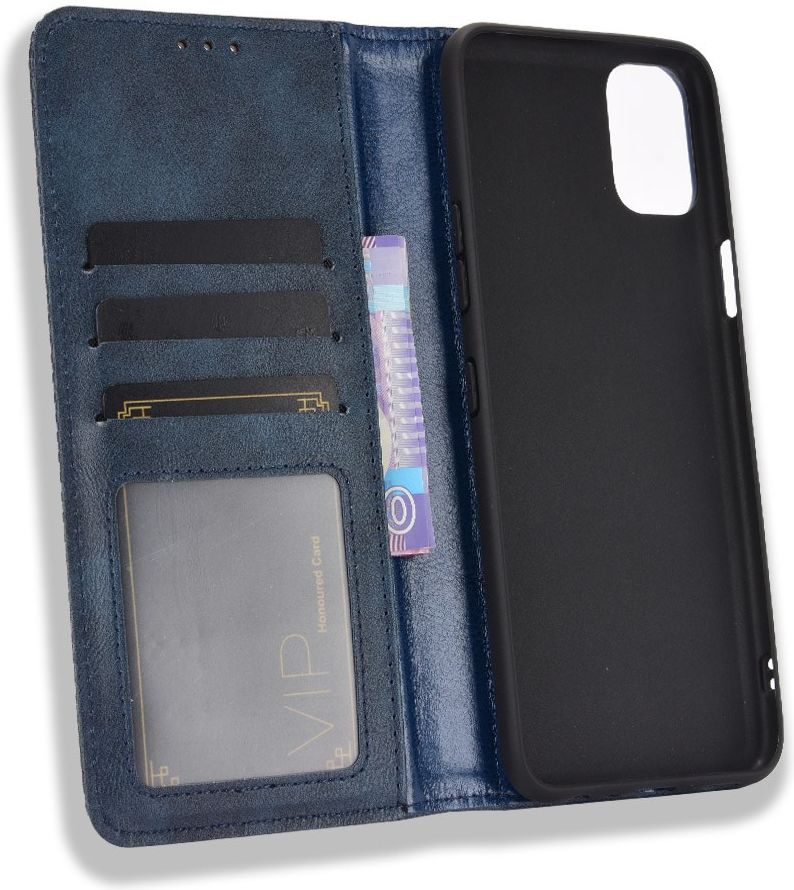 LG K42 Hoesje Retro Portemonnee Book Case Blauw afbeelding 6