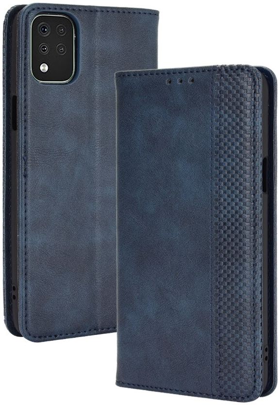 LG K42 Hoesje Retro Portemonnee Book Case Blauw afbeelding 2
