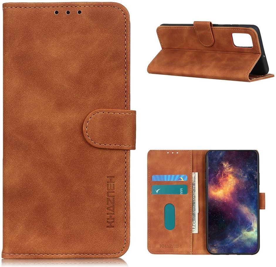 LG K52 Vintage Book Case Hoesje Wallet Bruin afbeelding 2