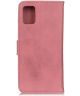 LG K52 Hoesje Retro Wallet Book Case Roze
